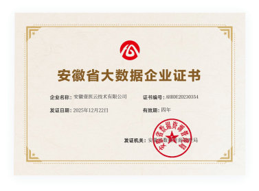 安徽省大数据企业证书